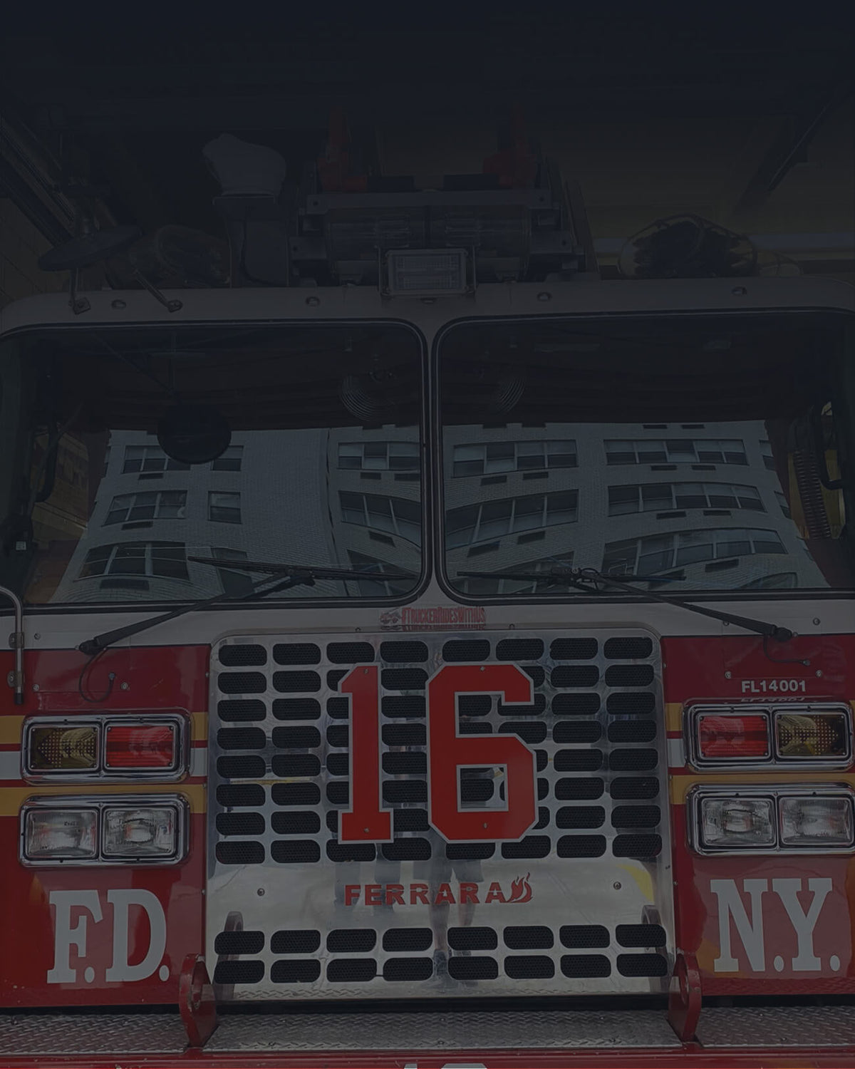 Custom Fire Apparatus Grille Numbers and FullWidth Mud Flaps
