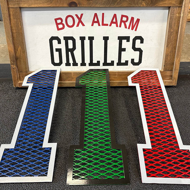 Alarm Box Numbers Expandable Metal Grille Numbers - Box Alarm Grilles